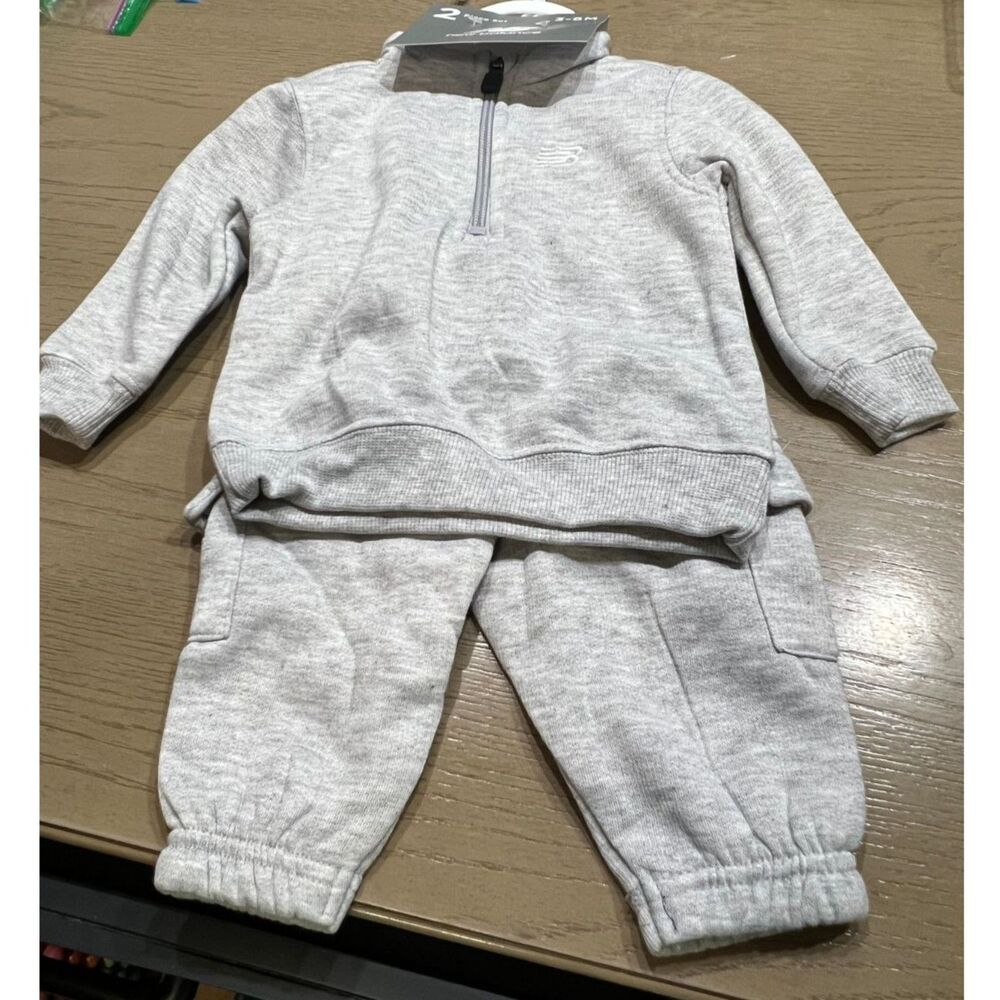 New Balance 2 Piece Grey Heather 3/6 months NEW